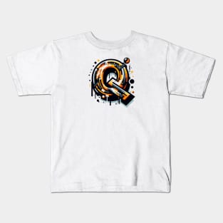 Letter Q design graffity style Kids T-Shirt